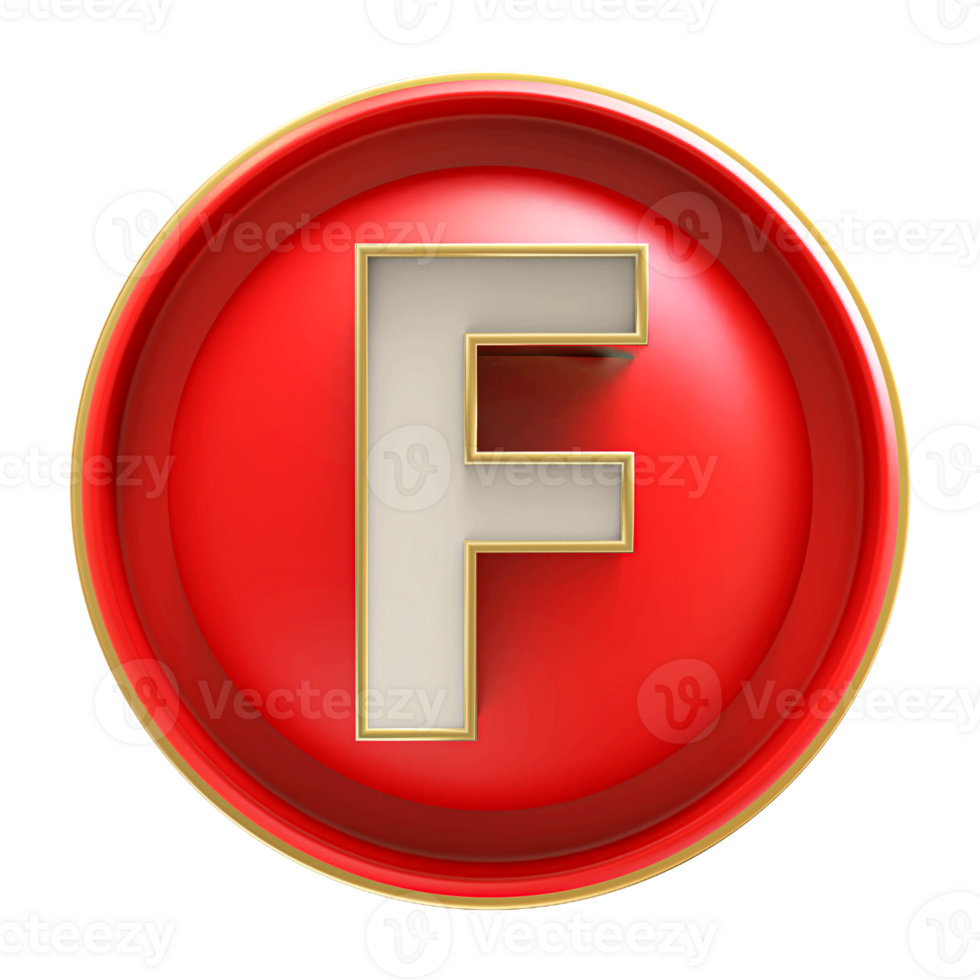 Icon 3D Font Letter F uppercase png