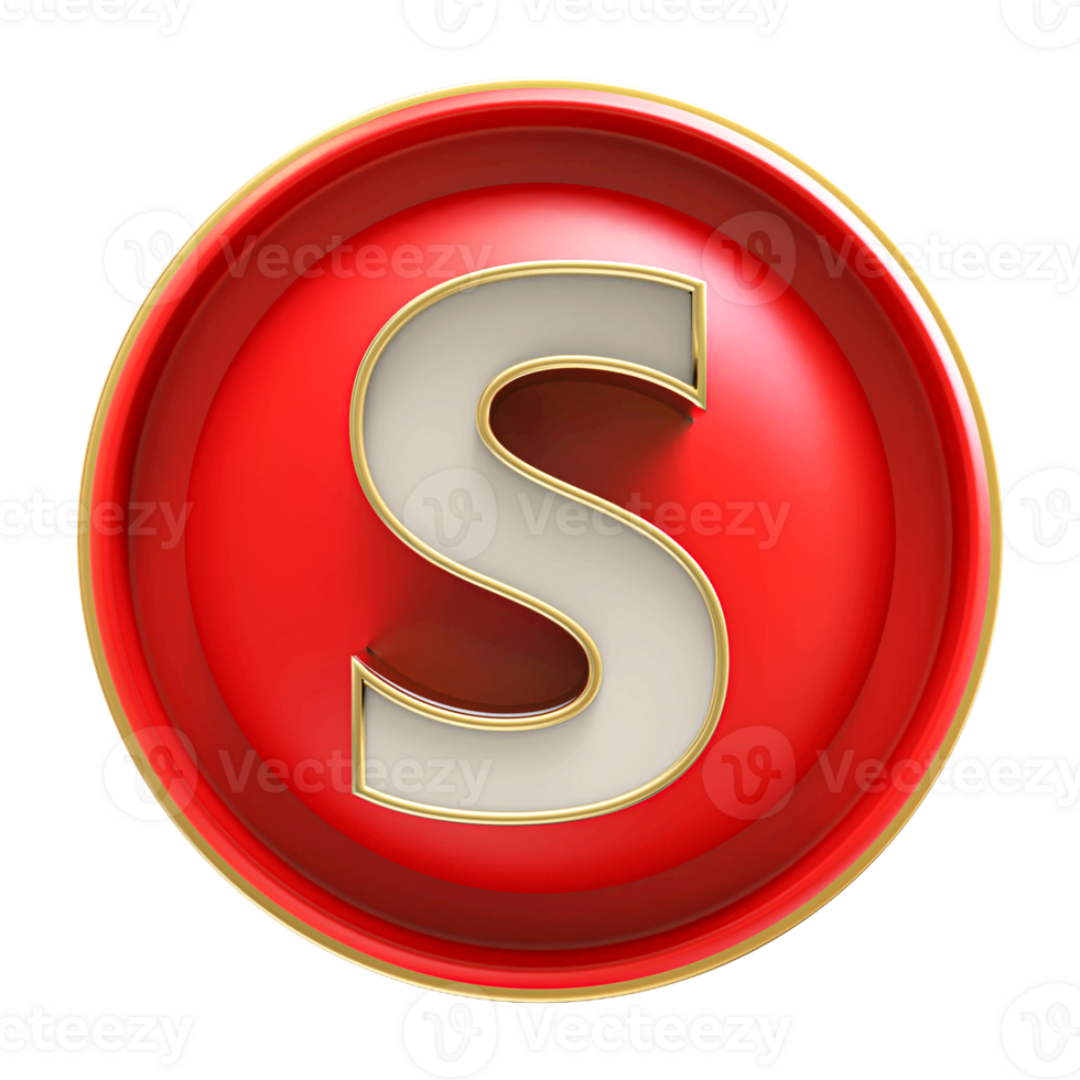 Icon 3D Font Letter S uppercase png