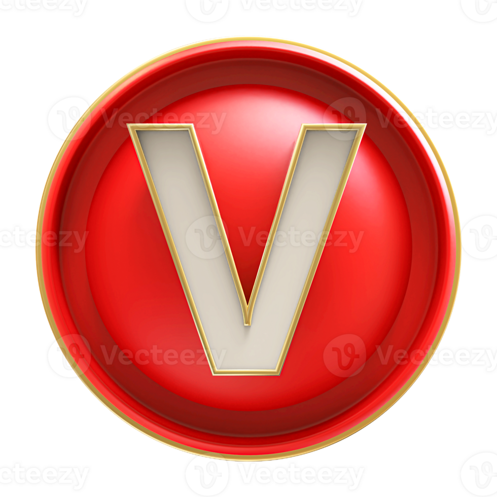 Icon 3D Font Letter V uppercase png