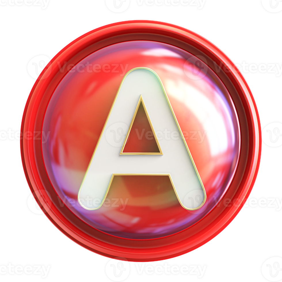 Icon 3D Font Letter A uppercase png