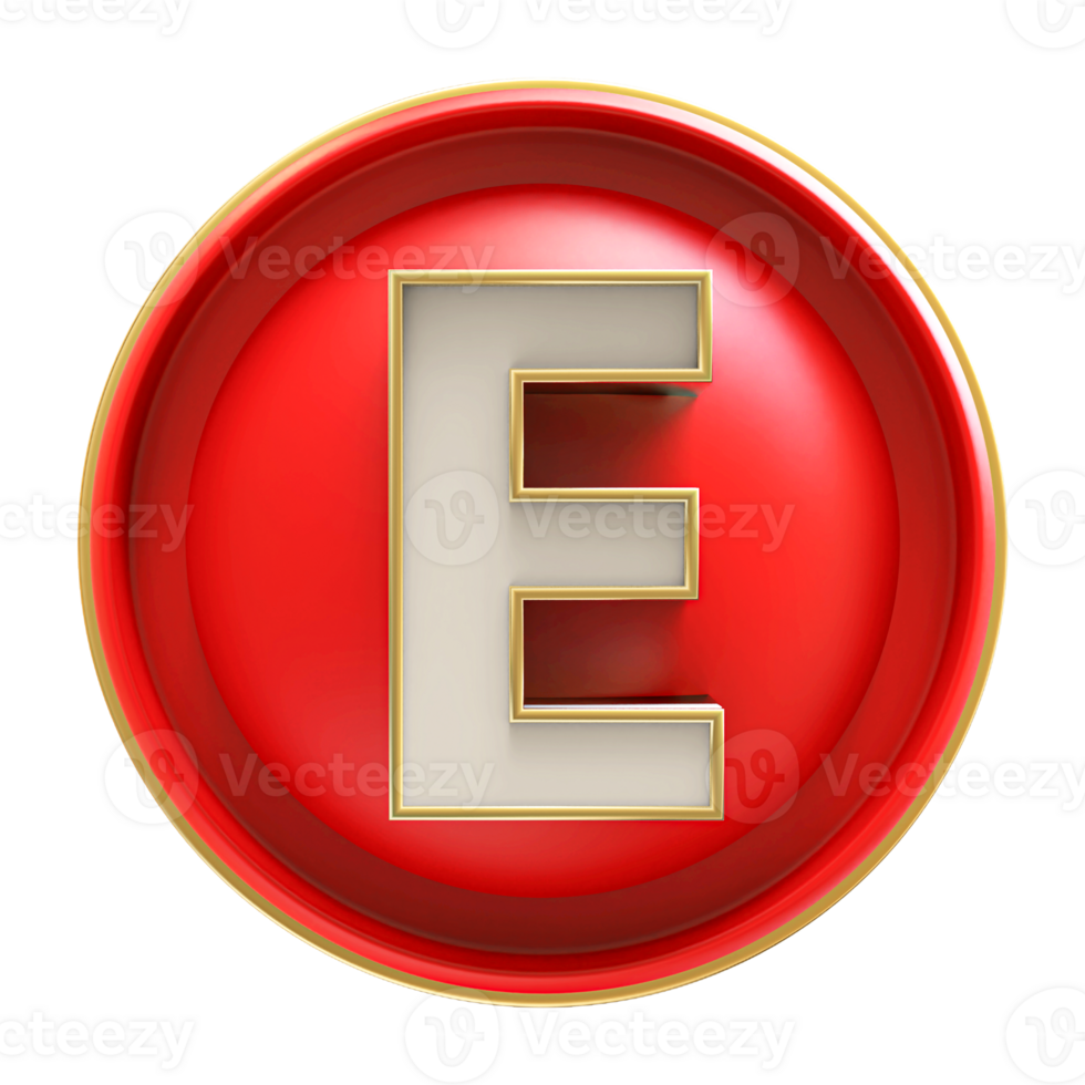 Icon 3D Font Letter E uppercase png