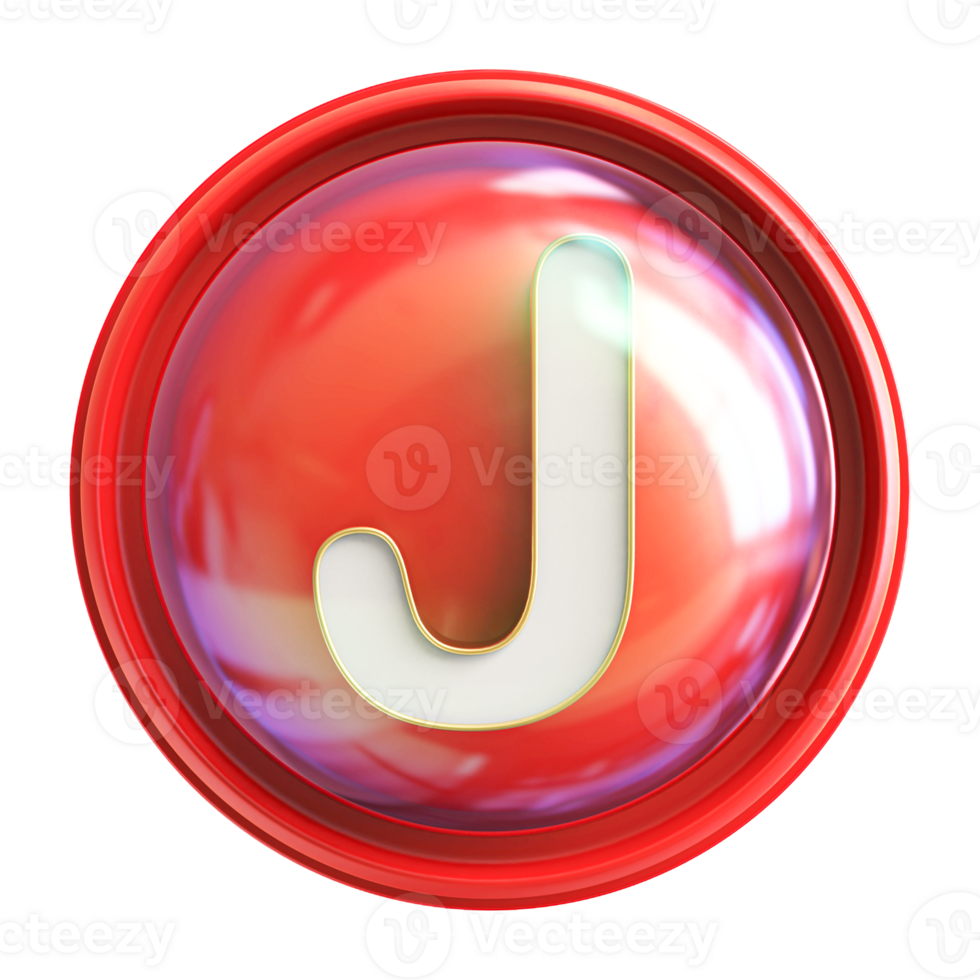 Icon 3D Font Letter J uppercase png