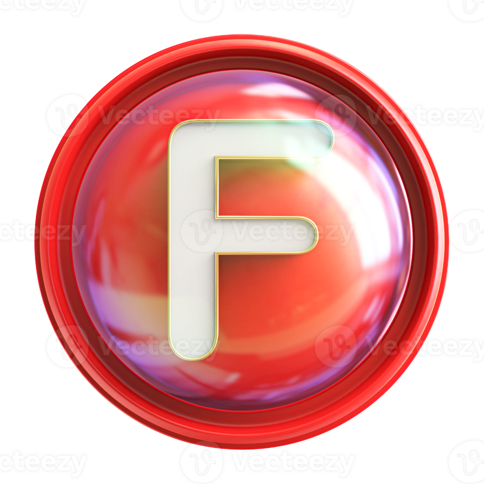 Icon 3D Font Letter F uppercase png