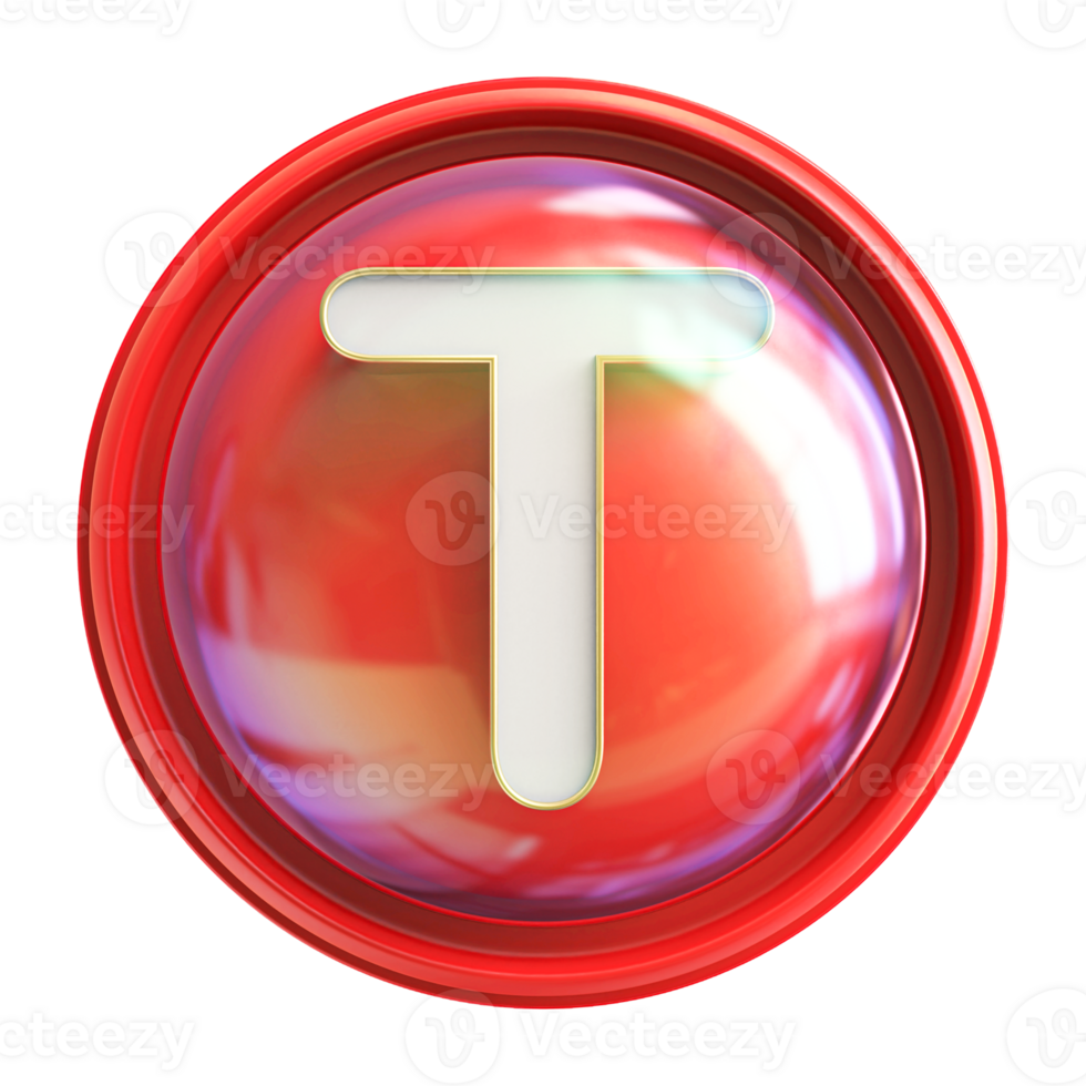 Icon 3D Font Letter T uppercase png