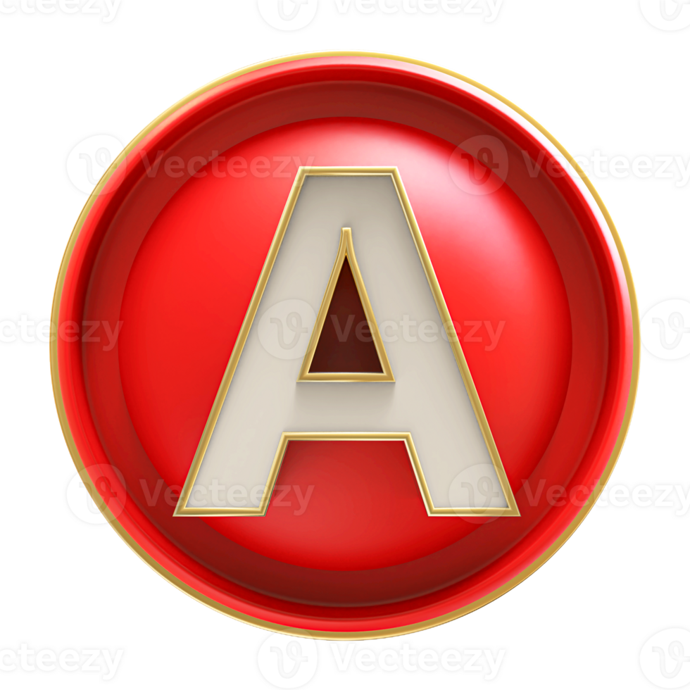 Icon 3D Font Letter A uppercase png