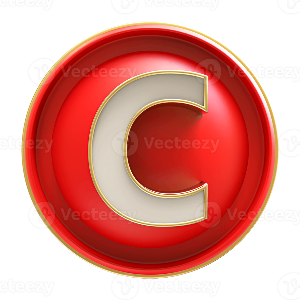 Icon 3D Font Letter C uppercase png