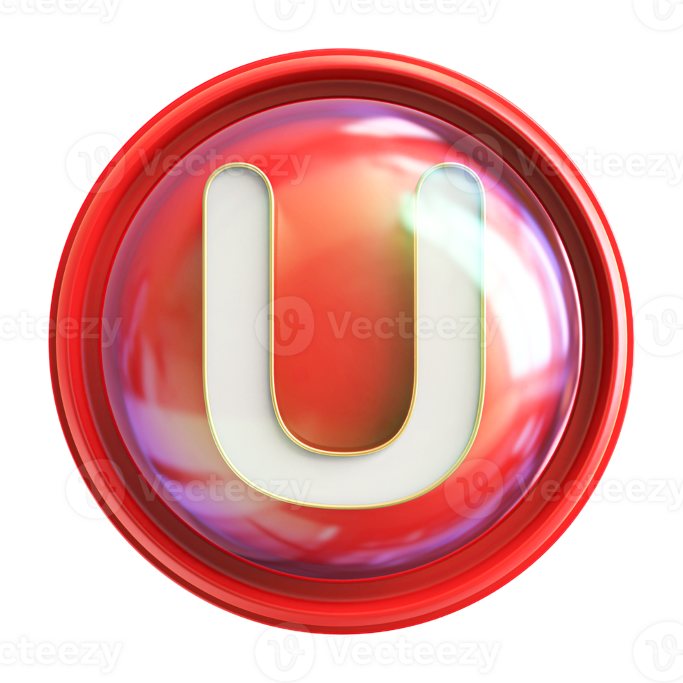 Icon 3D Font Letter U uppercase png