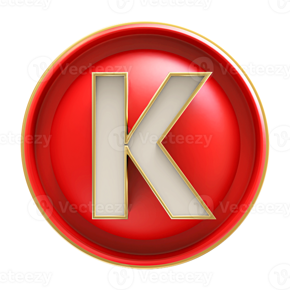 Icon 3D Font Letter K uppercase png