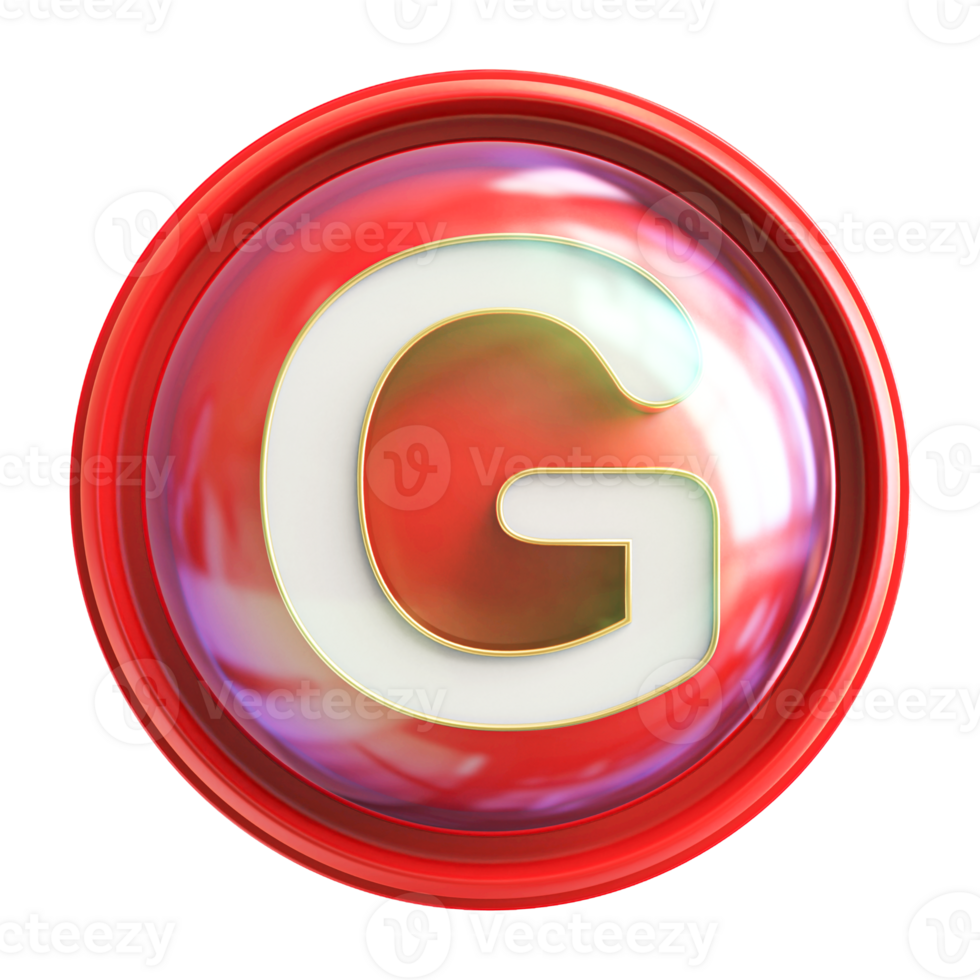 Icon 3D Font Letter G uppercase png