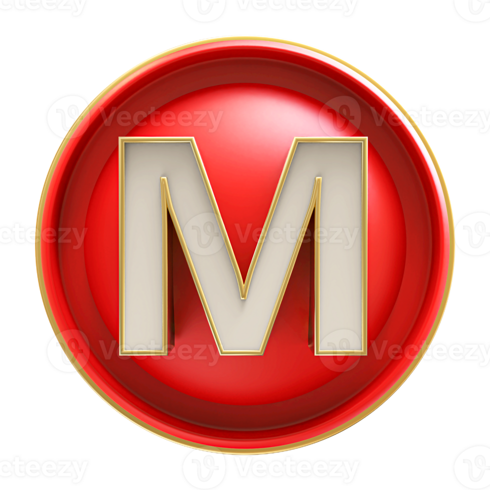 Icon 3D Font Letter M uppercase png