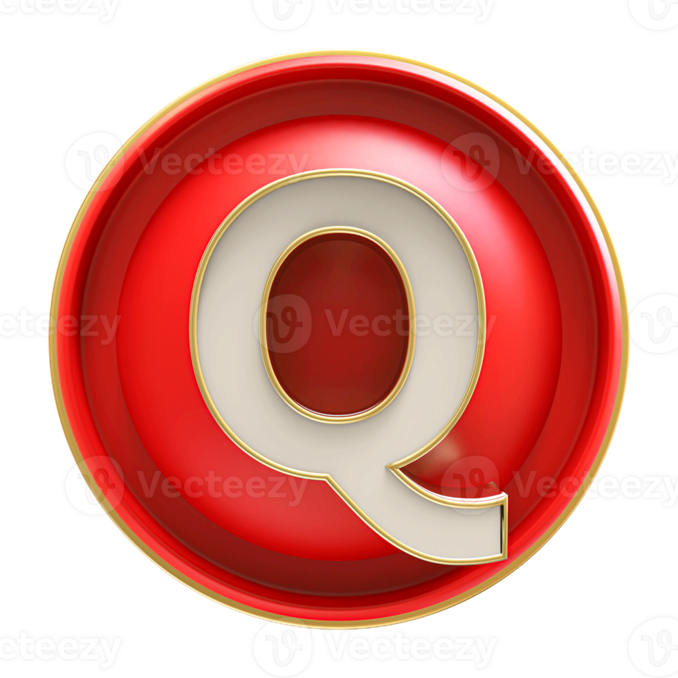 Icon 3D Font Letter Q uppercase png
