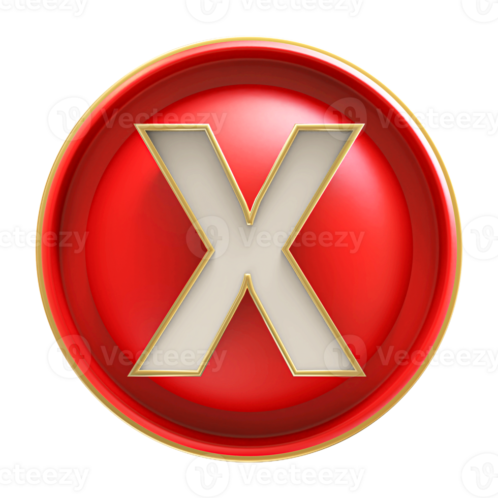 Icon 3D Font Letter X uppercase png