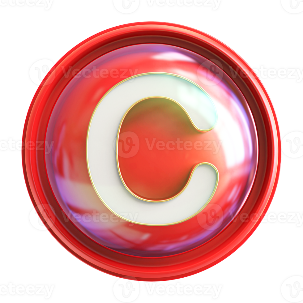 Icon 3D Font Letter C uppercase png