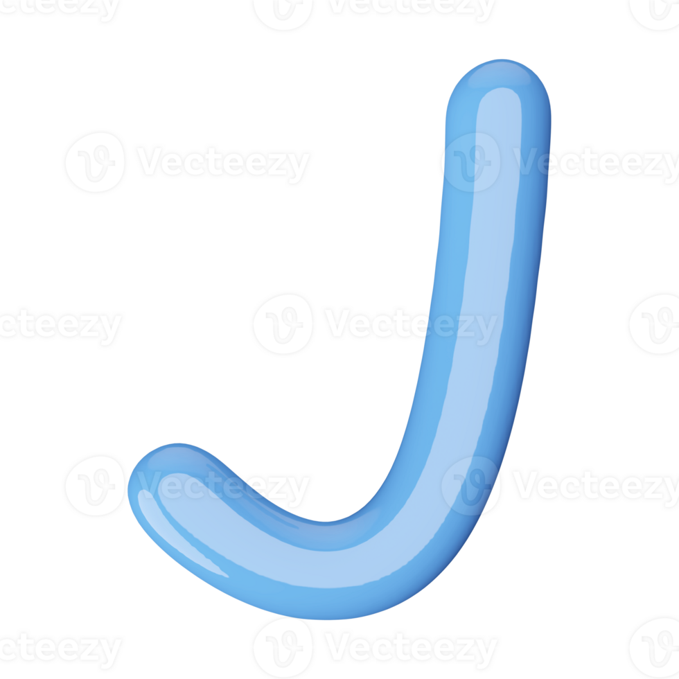 3D Font Letter J uppercase png