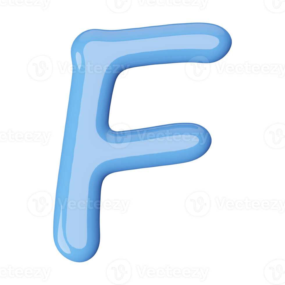 3D Font Letter F uppercase png