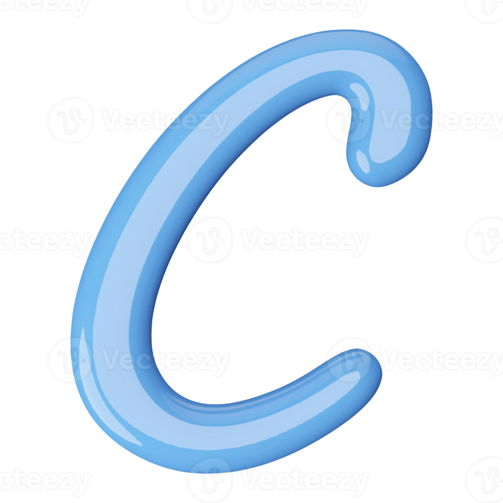 3D Font Letter C uppercase png