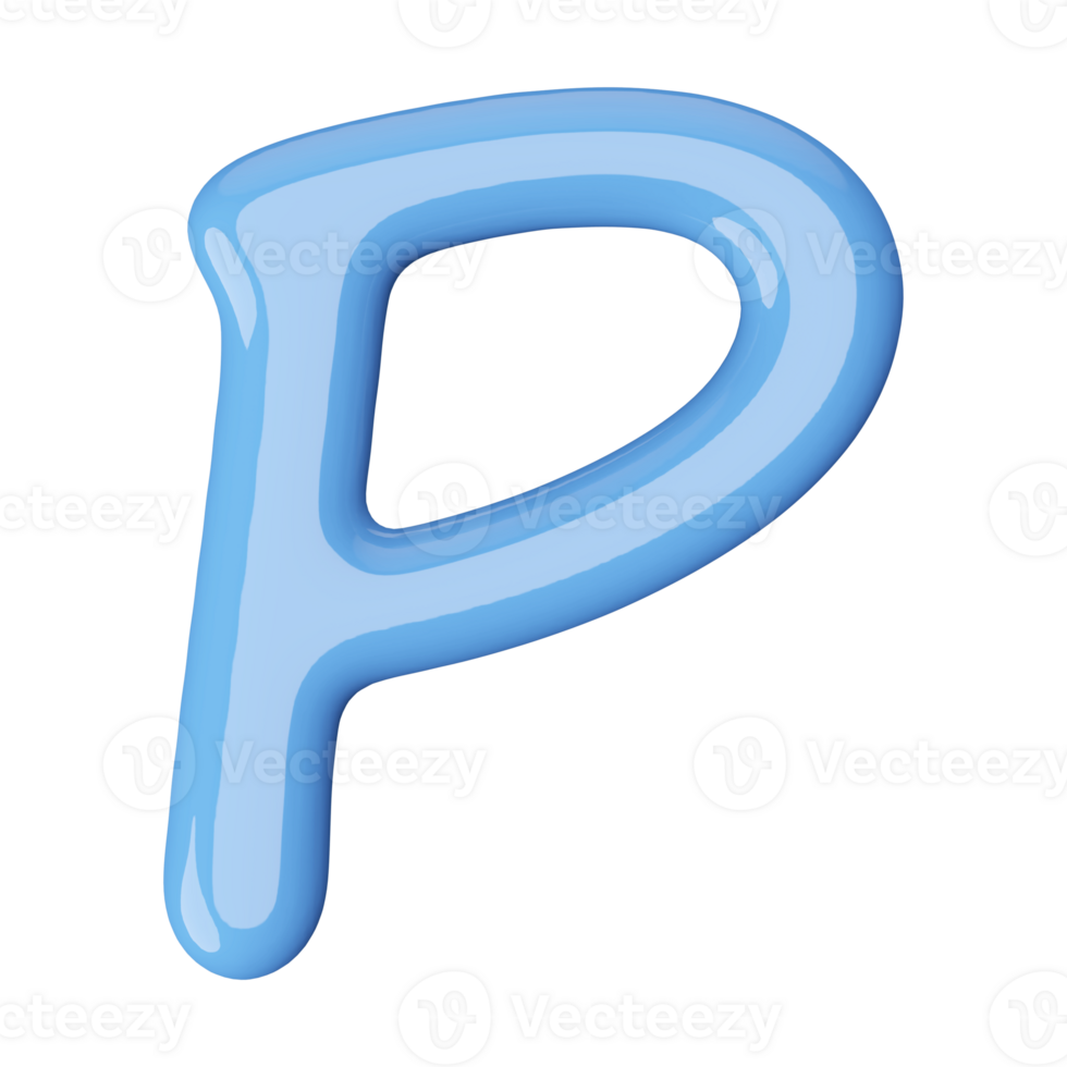 3D Font Letter P uppercase png