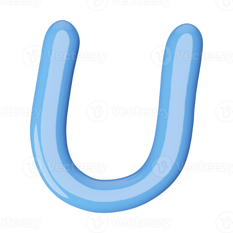 3D Font Letter U uppercase png