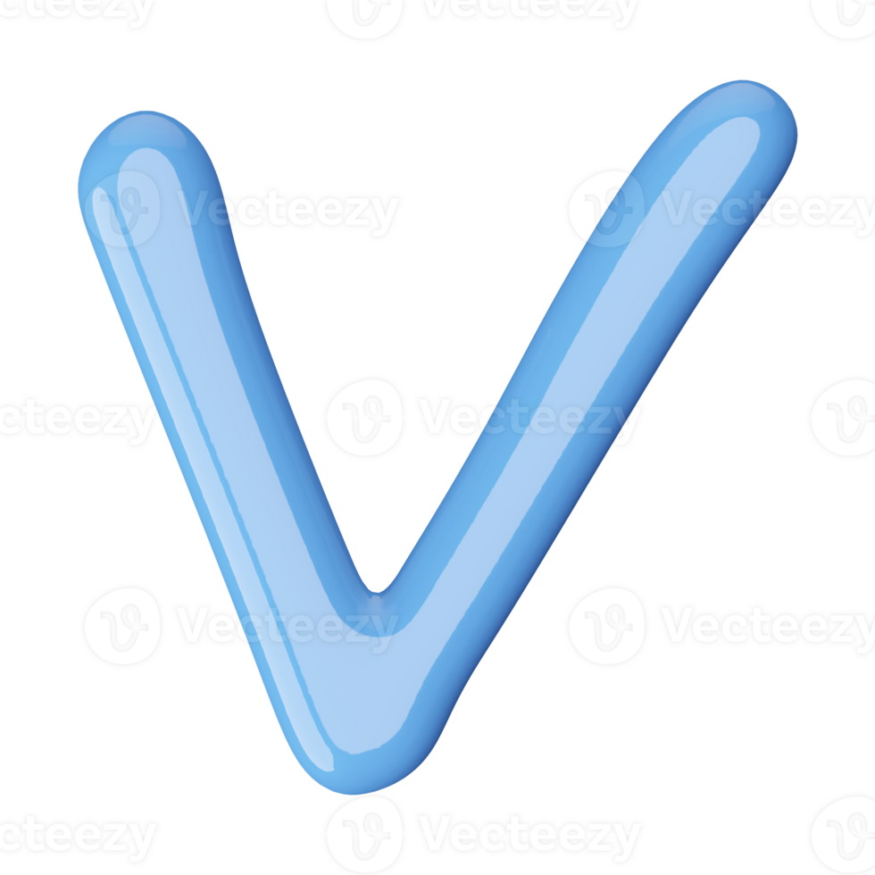 3D Font Letter V uppercase png
