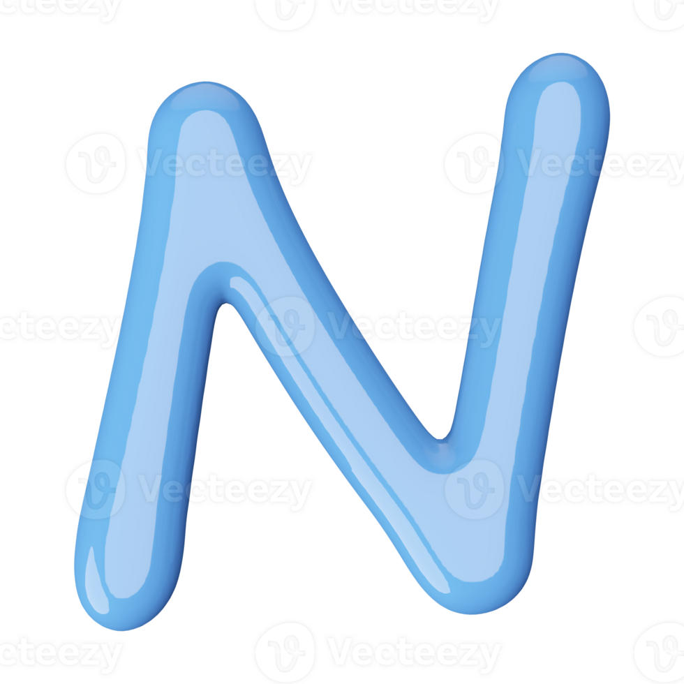 3D Font Letter N uppercase png