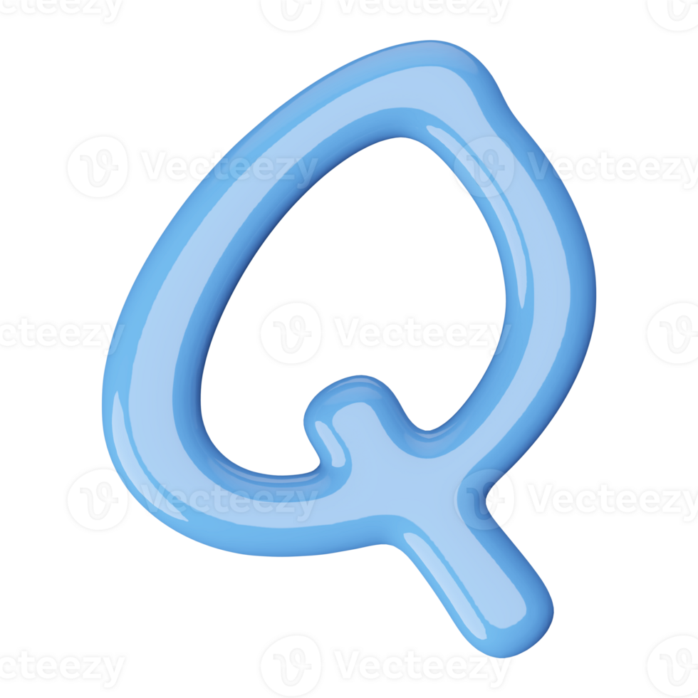 3D Font Letter Q uppercase png