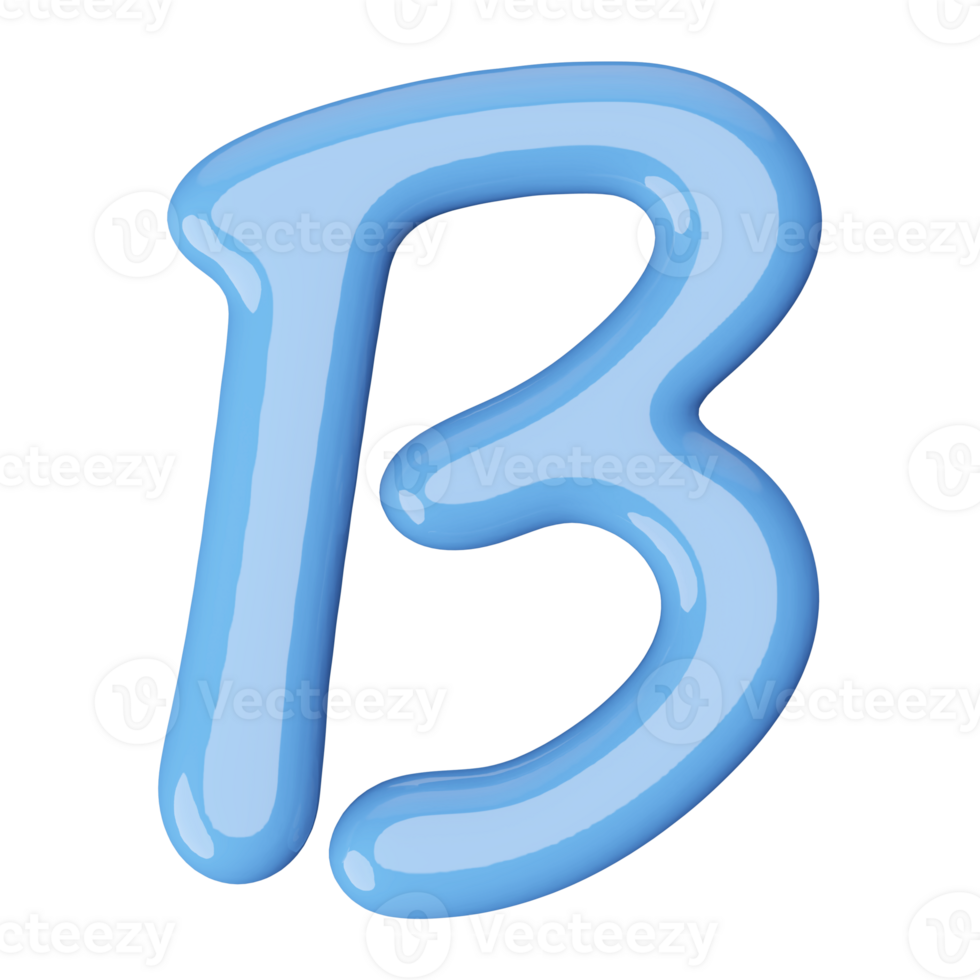 3D Font Letter B uppercase png