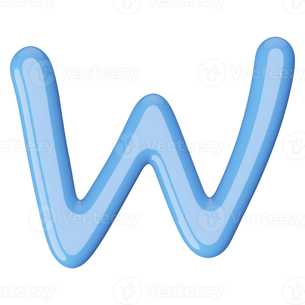 3D Font Letter W uppercase png