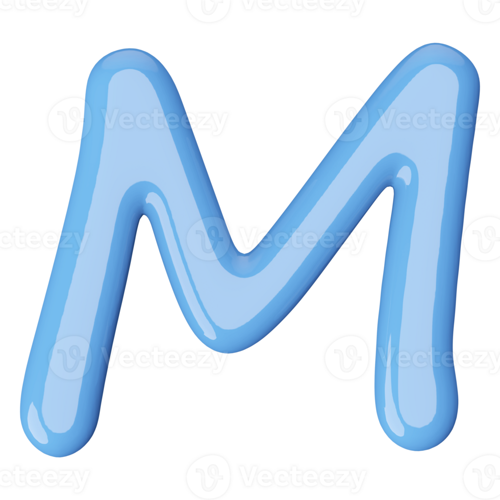 3D Font Letter M uppercase png