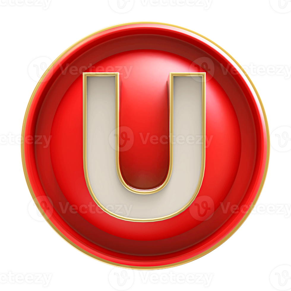 Icon 3D Font Letter U uppercase png
