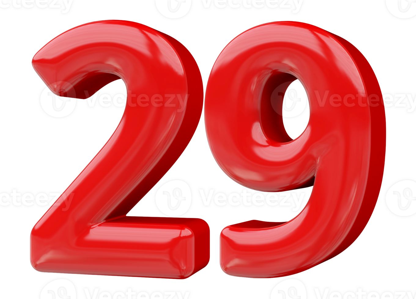 rojo 3d número 29 46645547 PNG