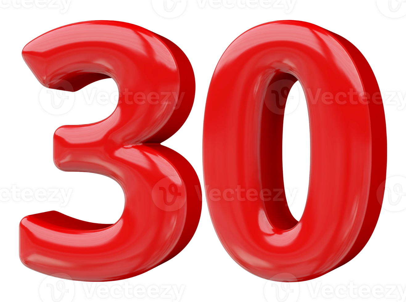 Red 3D Number 30 46645548 PNG