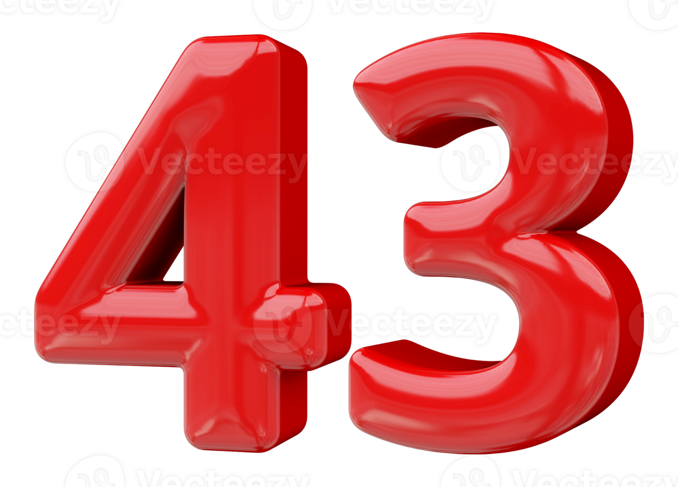 red-3d-number-43-46645561-png