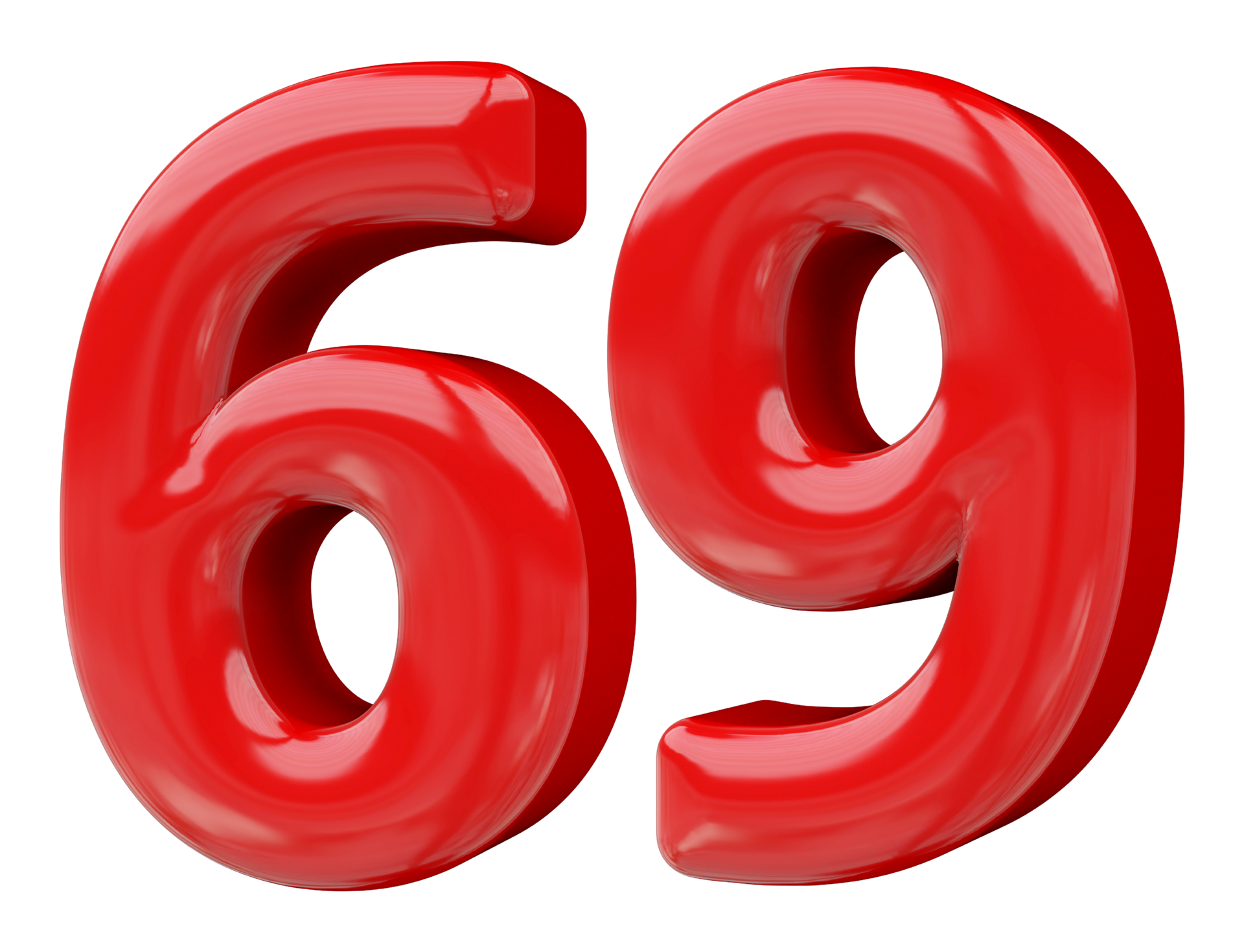 Red 3D Number 69 46645589 PNG
