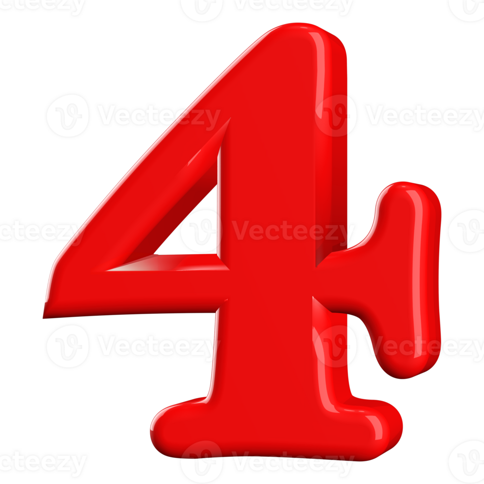 Red 3D Number 4 46645688 PNG Red 3D Number 4 46645688 PNG