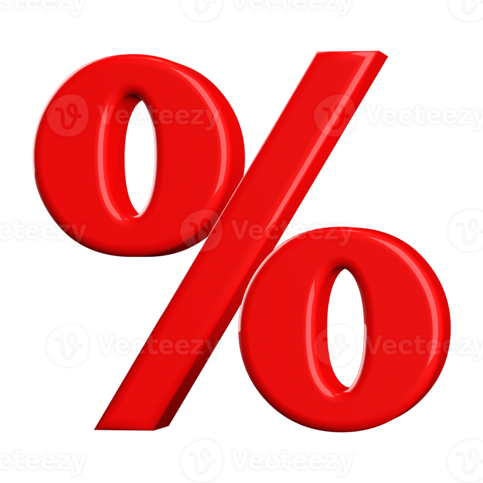 Red 3D Percent Symbol 46645723 PNG