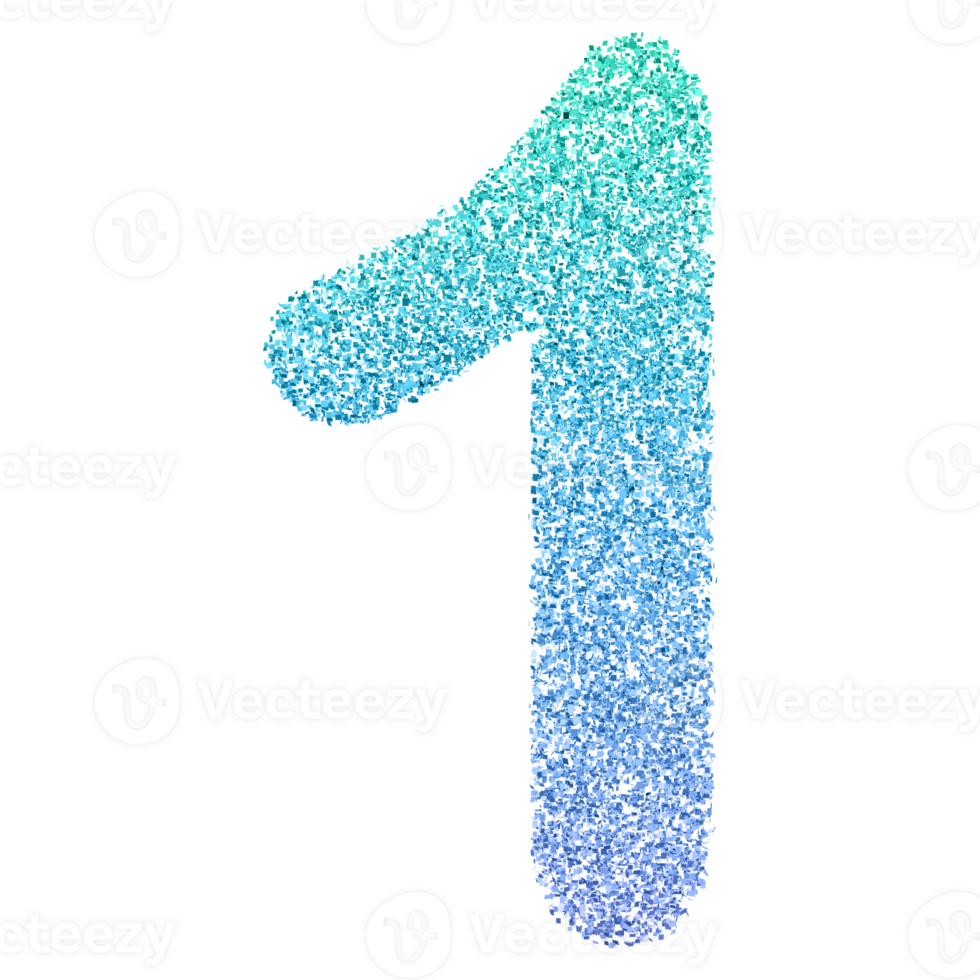 Gradient Glitter Number 1 46645811 PNG