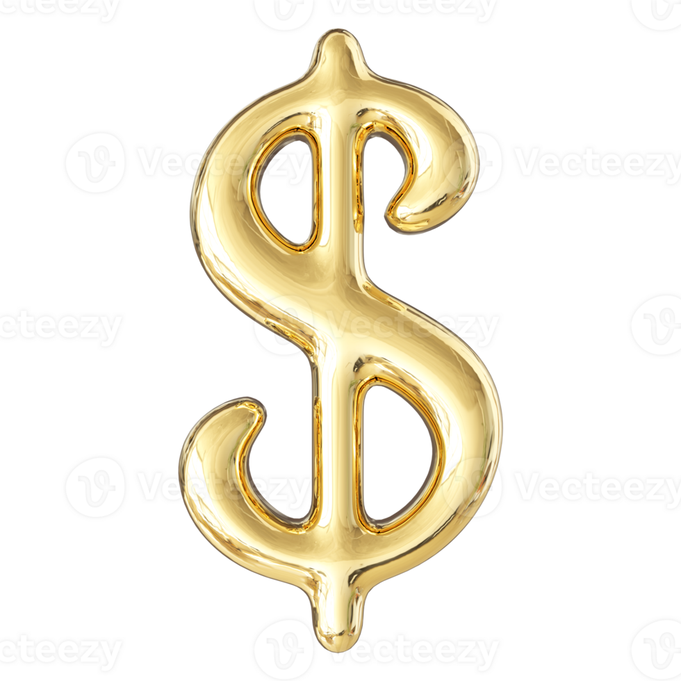 Golden 3D Dollar Symbol png