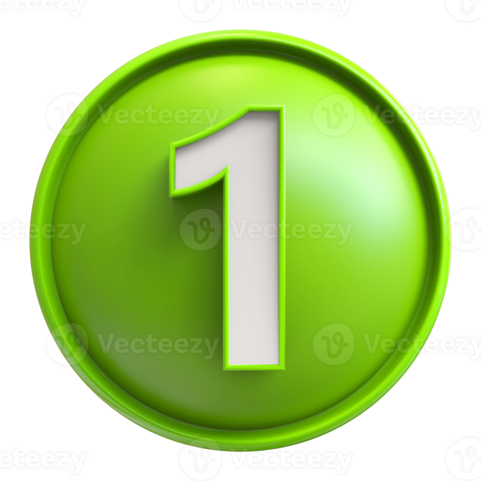 Icon 3D Number 1 png