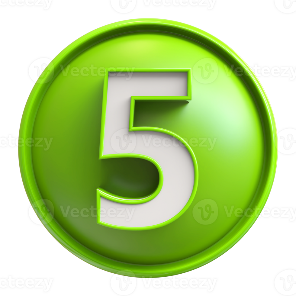 Icon 3D Number 5 png