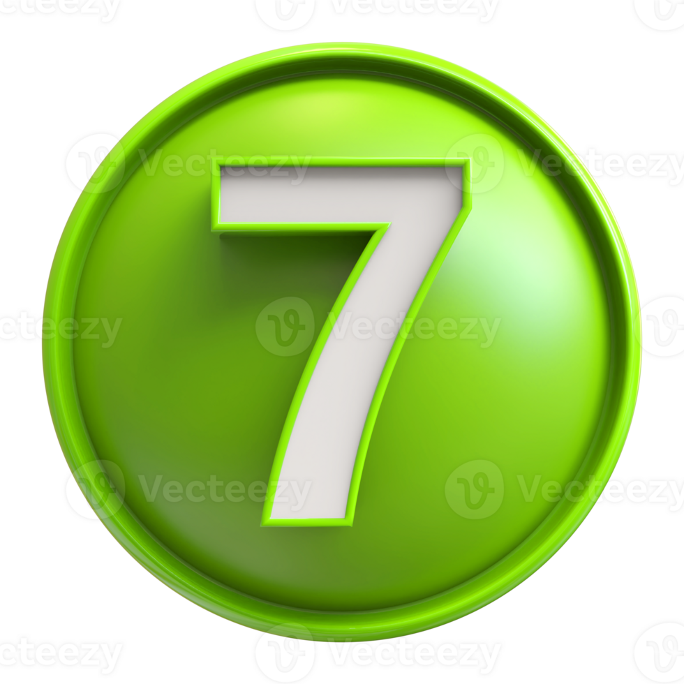Icon 3D Number 7 png