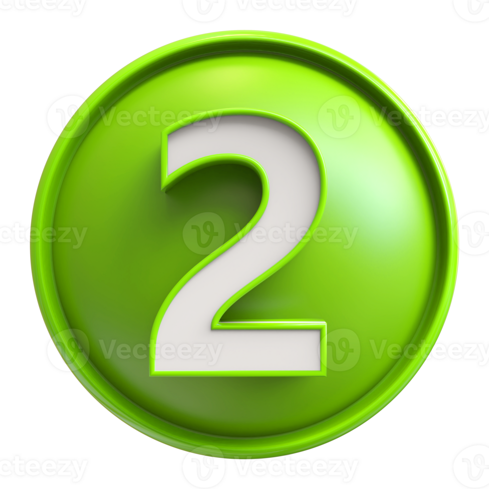 Icon 3D Number 2 png