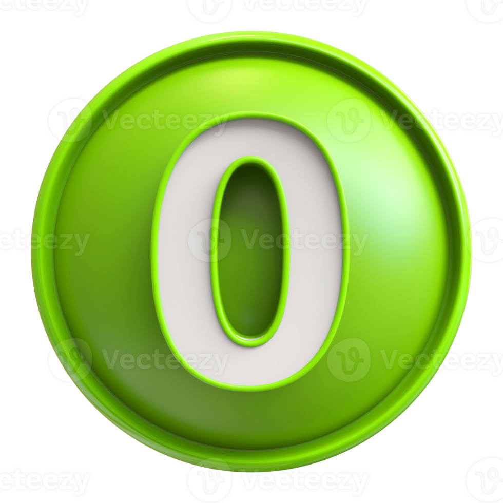 Icon 3D Number 0 png