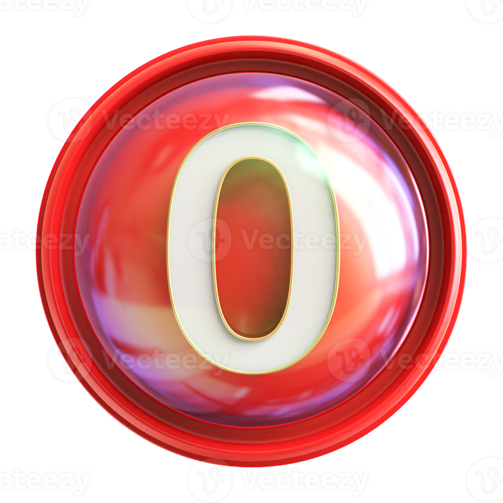 Icon 3D Number 0 png