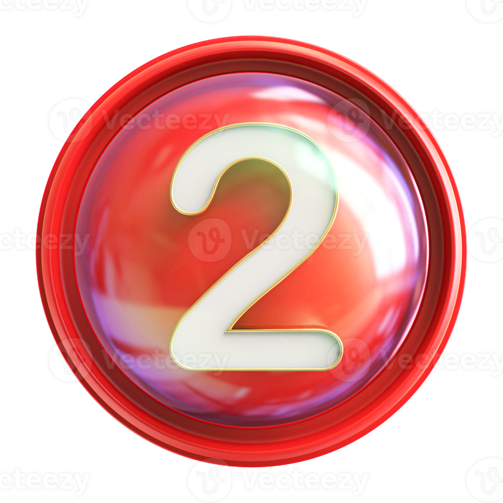 Icon 3D Number 2 png