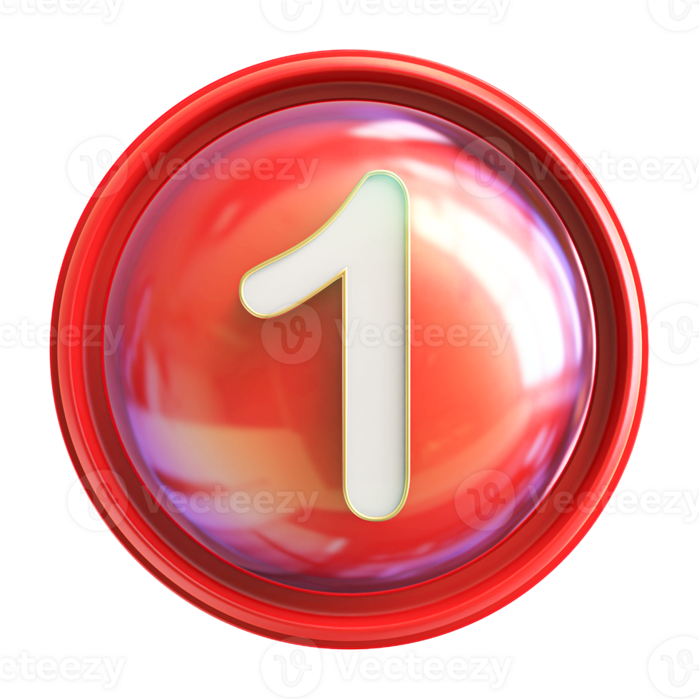 Icon 3D Number 1 png