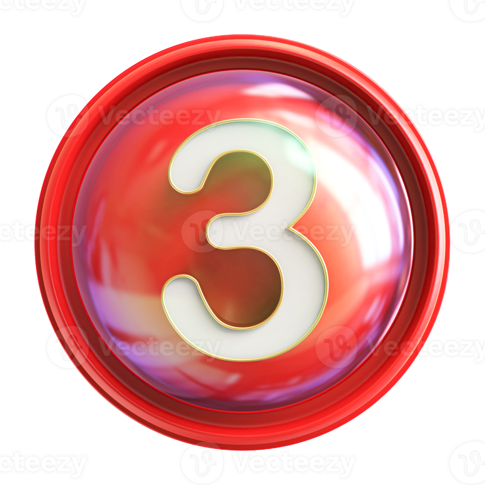 Icon 3D Number 3 png
