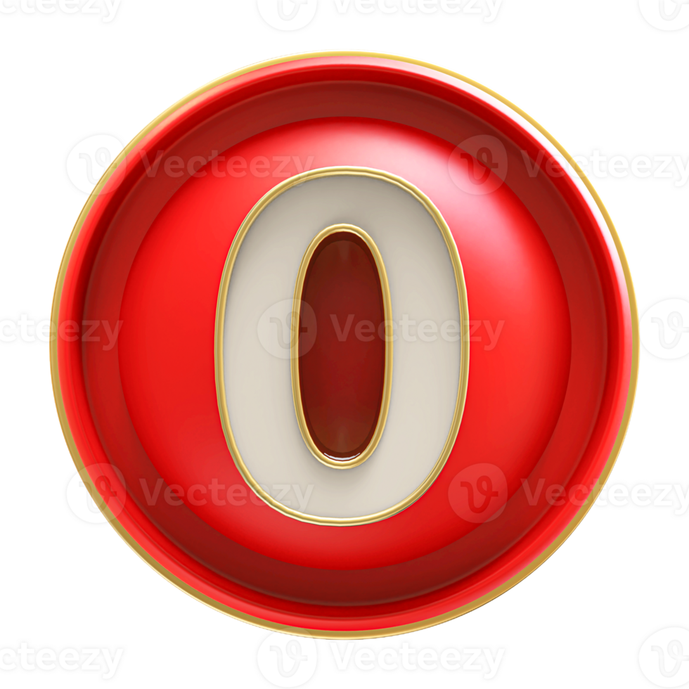 Icon 3D Number 0 png