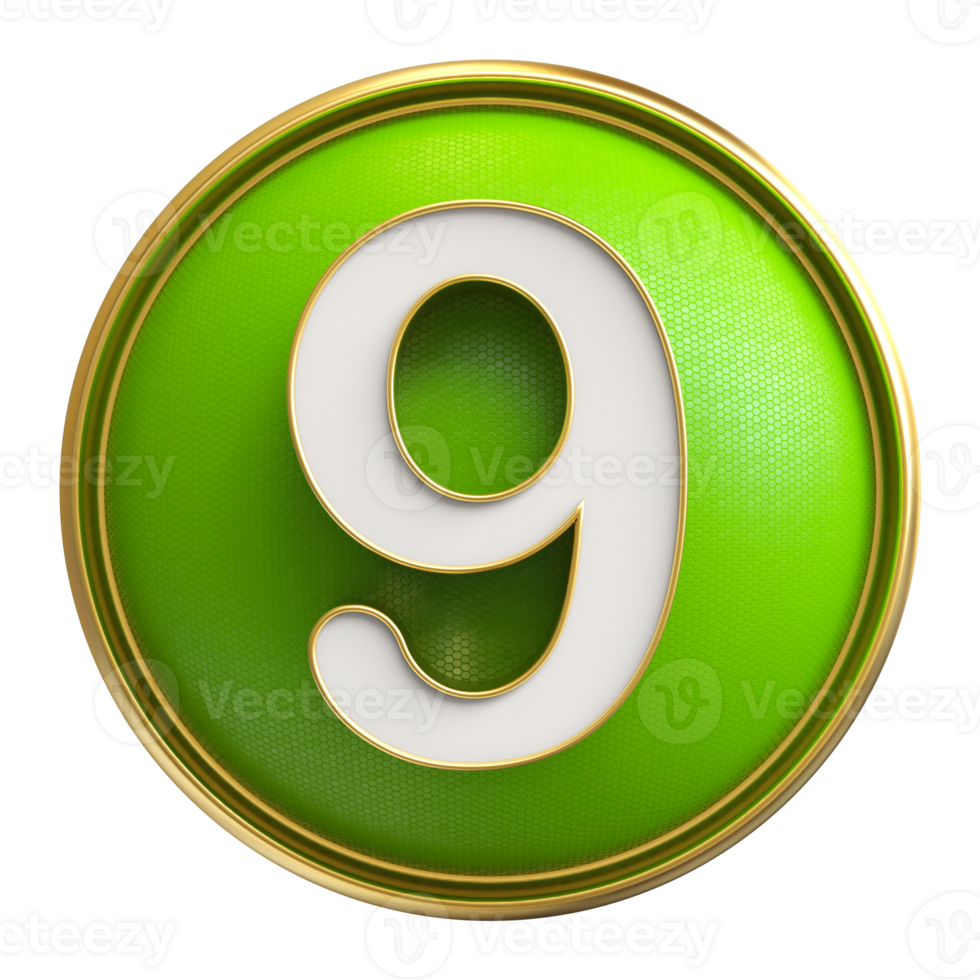 Icon 3D Number 9 png