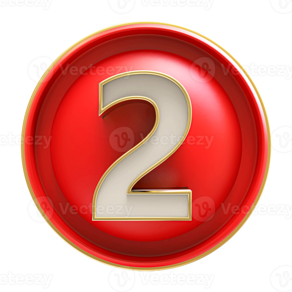 Icon 3D Number 2 png