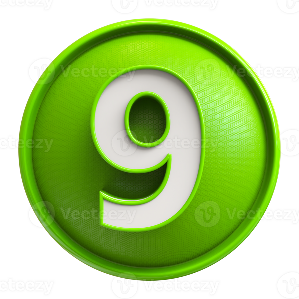Icon 3D Number 9 png